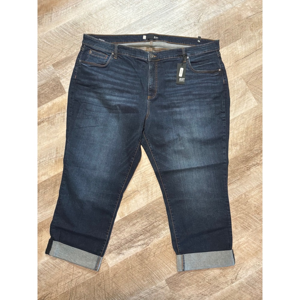 NWT Kut From The Kloth Catherine Boyfriend Stretch Cropped Jeans Size 26W
